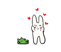 sleepy rabbit and frog sticker #3868948