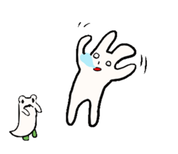 sleepy rabbit and frog sticker #3868949