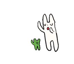 sleepy rabbit and frog sticker #3868951