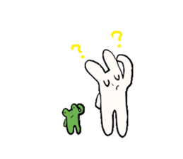 sleepy rabbit and frog sticker #3868952