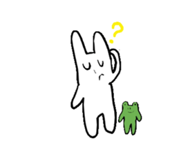 sleepy rabbit and frog sticker #3868953