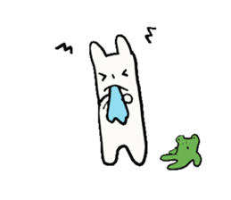 sleepy rabbit and frog sticker #3868957