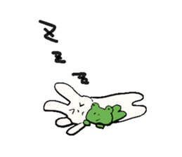 sleepy rabbit and frog sticker #3868958