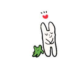 sleepy rabbit and frog sticker #3868959