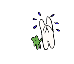 sleepy rabbit and frog sticker #3868960