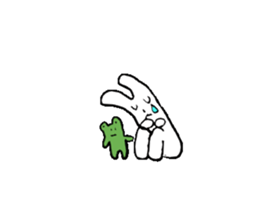 sleepy rabbit and frog sticker #3868964