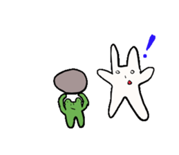 sleepy rabbit and frog sticker #3868965