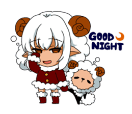 sheep girl and her pet sticker #3869013