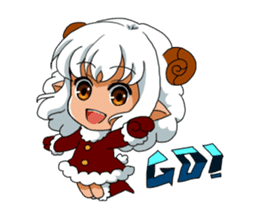 sheep girl and her pet sticker #3869046