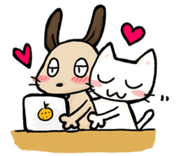Dog and cat are fall in love sticker #3872567