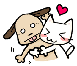 Dog and cat are fall in love sticker #3872576