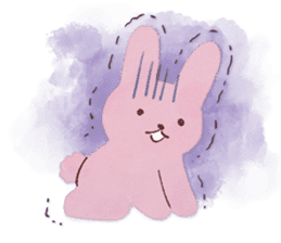 Fluffy bunny & Girl sticker #3879625