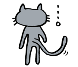 Cute gray cat sticker #3883752