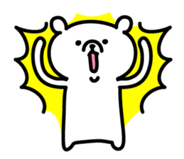 Simple white bear 4 sticker #3884287