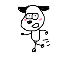 The dog drawn by a rough line sticker #3889687