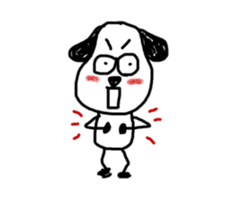 The dog drawn by a rough line sticker #3889688