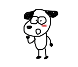 The dog drawn by a rough line sticker #3889690