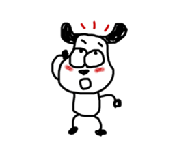 The dog drawn by a rough line sticker #3889691