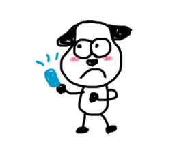 The dog drawn by a rough line sticker #3889692