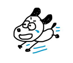 The dog drawn by a rough line sticker #3889693