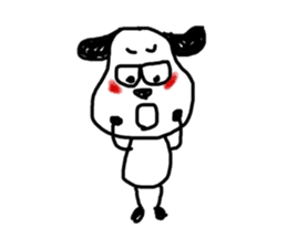 The dog drawn by a rough line sticker #3889694