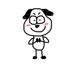 The dog drawn by a rough line sticker #3889695
