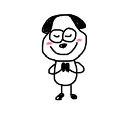 The dog drawn by a rough line sticker #3889696