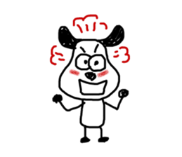The dog drawn by a rough line sticker #3889698