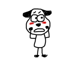The dog drawn by a rough line sticker #3889699