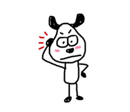 The dog drawn by a rough line sticker #3889700