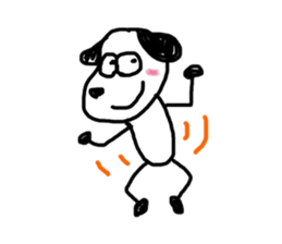 The dog drawn by a rough line sticker #3889701