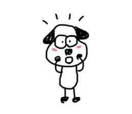 The dog drawn by a rough line sticker #3889702