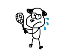 The dog drawn by a rough line sticker #3889703