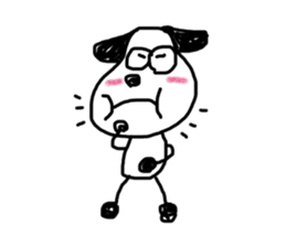 The dog drawn by a rough line sticker #3889706