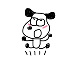 The dog drawn by a rough line sticker #3889707