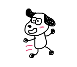 The dog drawn by a rough line sticker #3889708