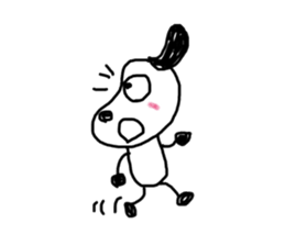 The dog drawn by a rough line sticker #3889709
