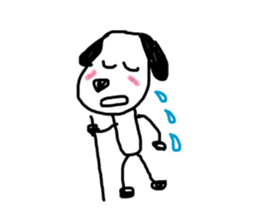 The dog drawn by a rough line sticker #3889710