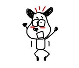 The dog drawn by a rough line sticker #3889711
