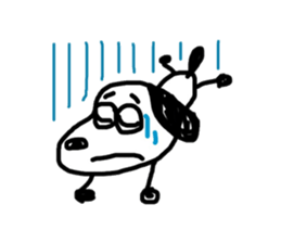 The dog drawn by a rough line sticker #3889712