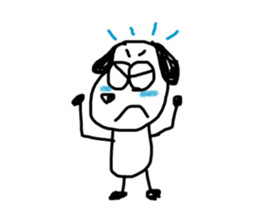 The dog drawn by a rough line sticker #3889713