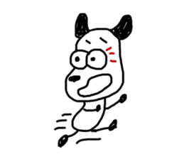 The dog drawn by a rough line sticker #3889714