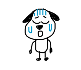 The dog drawn by a rough line sticker #3889715