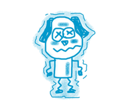 The dog drawn by a rough line sticker #3889716