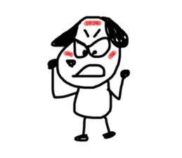 The dog drawn by a rough line sticker #3889717