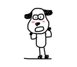 The dog drawn by a rough line sticker #3889718