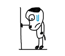 The dog drawn by a rough line sticker #3889719