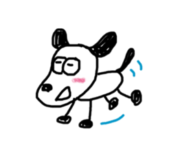The dog drawn by a rough line sticker #3889720