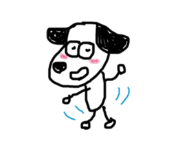 The dog drawn by a rough line sticker #3889723