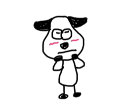 The dog drawn by a rough line sticker #3889724